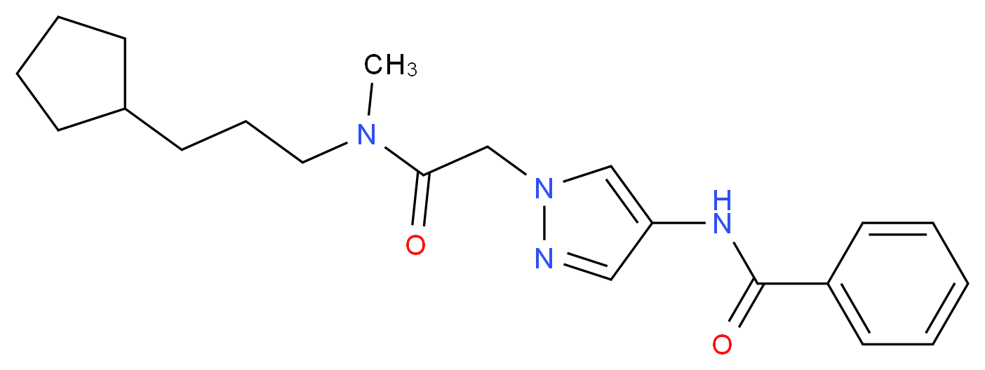 N-(1-{2-[(3-cyclopentylpropyl)(methyl)amino]-2-oxoethyl}-1H-pyrazol-4-yl)benzamide_分子结构_CAS_)