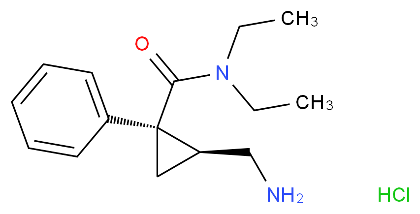 (1R,2S)-2-(aminomethyl)-N,N-diethyl-1-phenylcyclopropane-1-carboxamide hydrochloride_分子结构_CAS_101152-94-7