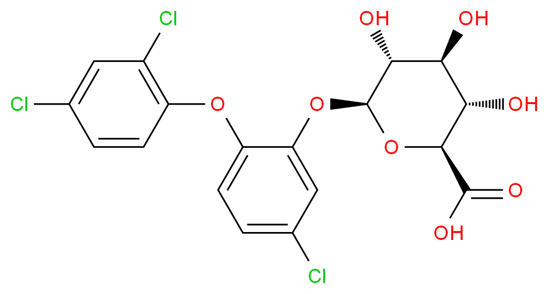 (2S,3S,4S,5R,6S)-6-[5-chloro-2-(2,4-dichlorophenoxy)phenoxy]-3,4,5-trihydroxyoxane-2-carboxylic acid_分子结构_CAS_63156-12-7