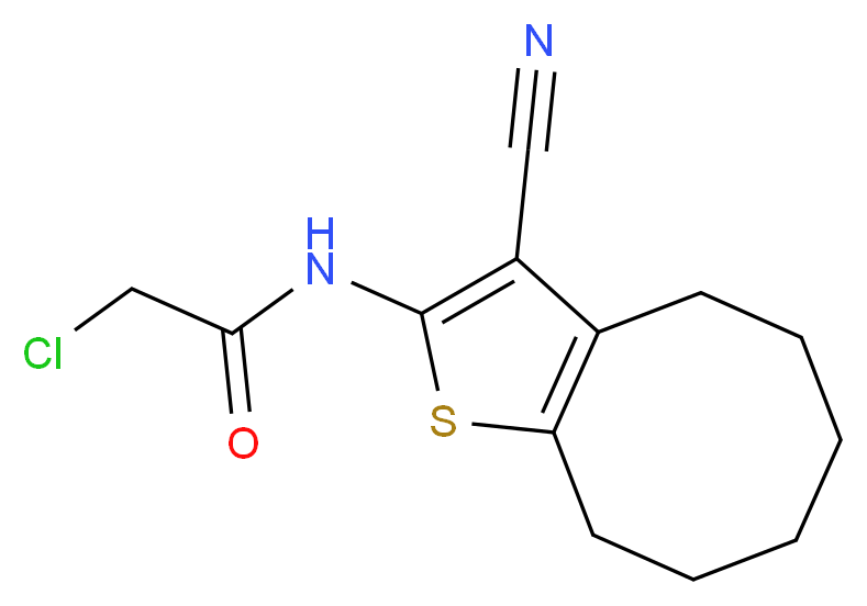 2-Chloro-N-(3-cyano-4,5,6,7,8,9-hexahydrocycloocta[b]thien-2-yl)acetamide_分子结构_CAS_)