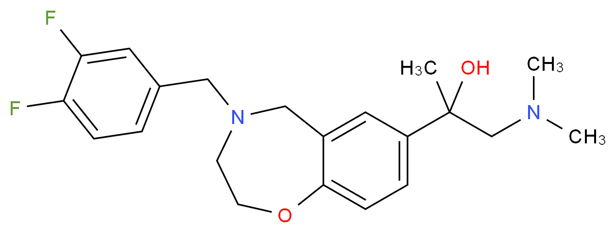 2-[4-(3,4-difluorobenzyl)-2,3,4,5-tetrahydro-1,4-benzoxazepin-7-yl]-1-(dimethylamino)-2-propanol_分子结构_CAS_)