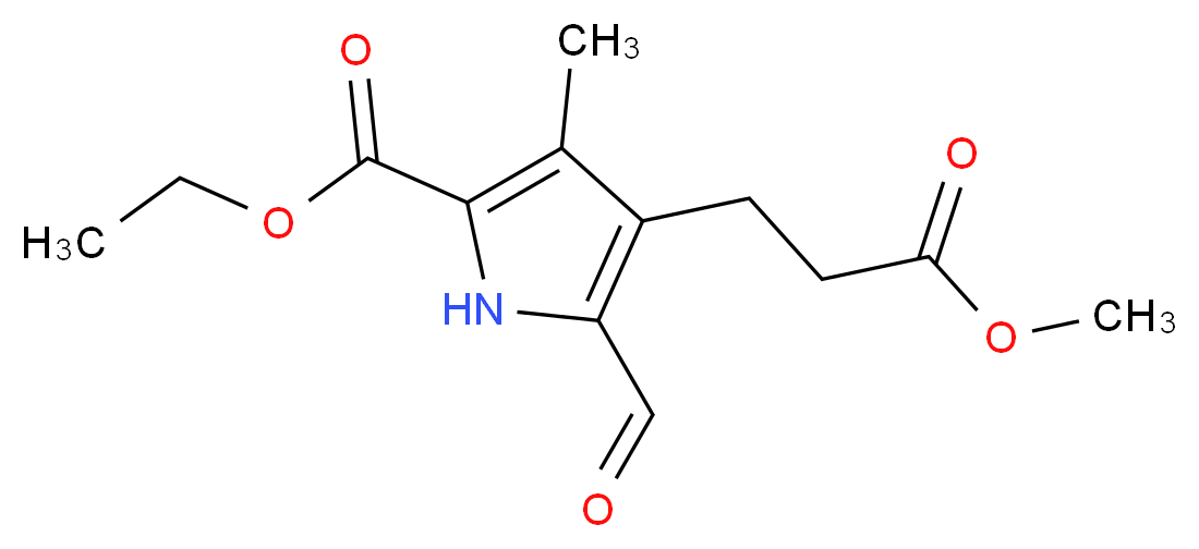 5-(Ethoxycarbonyl)-2-formyl-4-methyl-1H-pyrrole-3-propanoic Acid Methyl Ester_分子结构_CAS_54278-05-6)