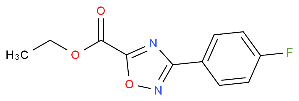 3-(4-FLUORO-PHENYL)-[1,2,4]OXADIAZOLE-5-CARBOXYLIC ACID ETHYL ESTER_分子结构_CAS_163719-81-1)