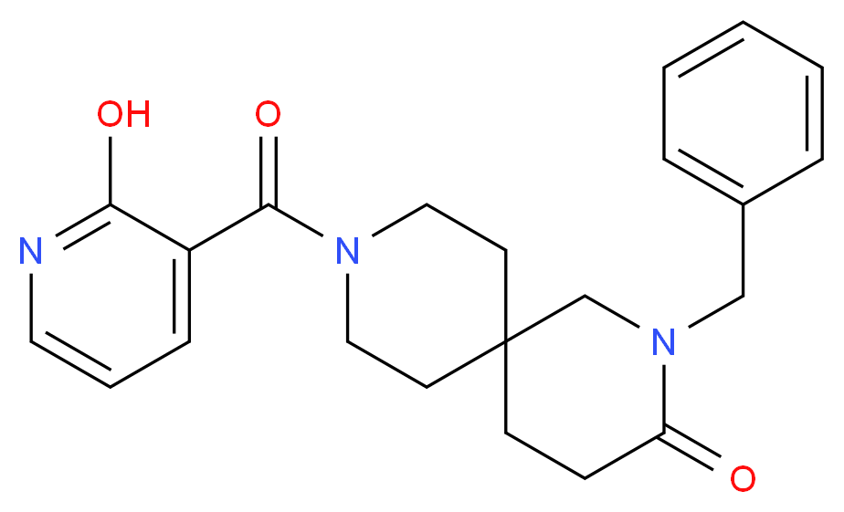 2-benzyl-9-[(2-hydroxypyridin-3-yl)carbonyl]-2,9-diazaspiro[5.5]undecan-3-one_分子结构_CAS_)