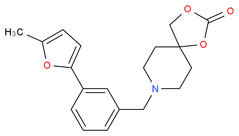 8-[3-(5-methyl-2-furyl)benzyl]-1,3-dioxa-8-azaspiro[4.5]decan-2-one_分子结构_CAS_)