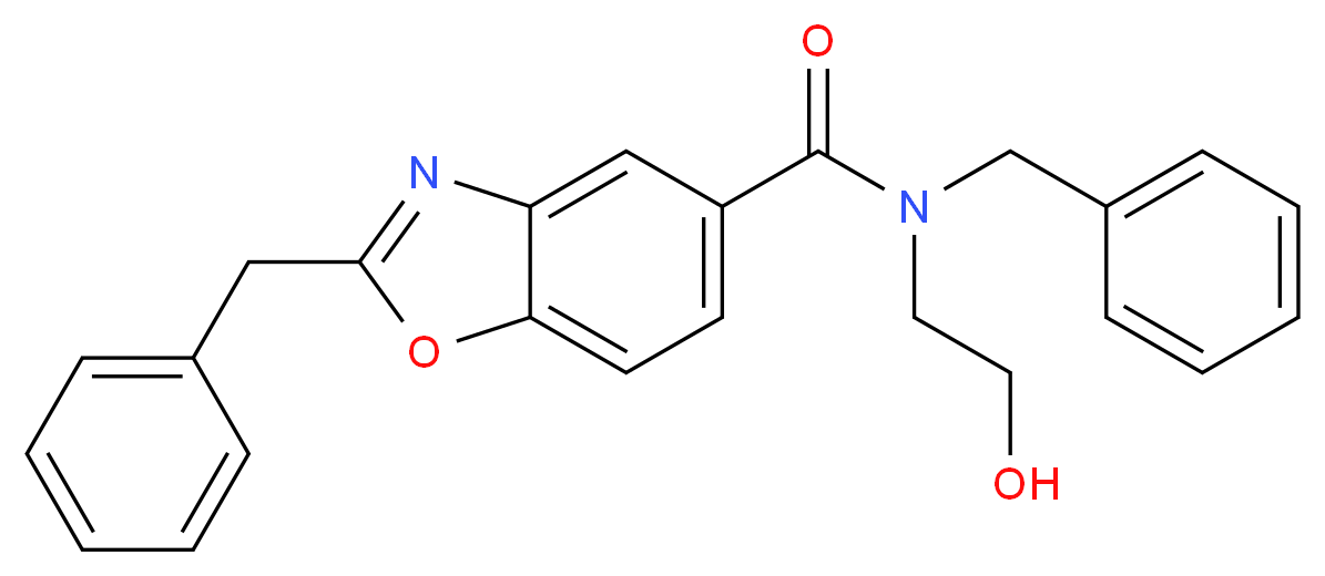 N,2-dibenzyl-N-(2-hydroxyethyl)-1,3-benzoxazole-5-carboxamide_分子结构_CAS_)