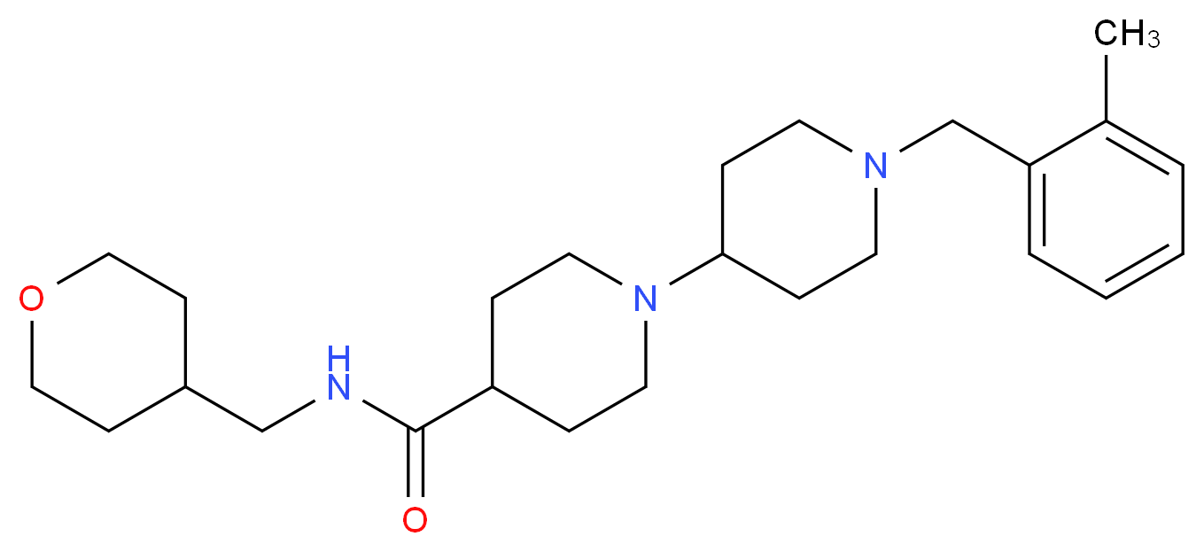 1'-(2-methylbenzyl)-N-(tetrahydro-2H-pyran-4-ylmethyl)-1,4'-bipiperidine-4-carboxamide_分子结构_CAS_)