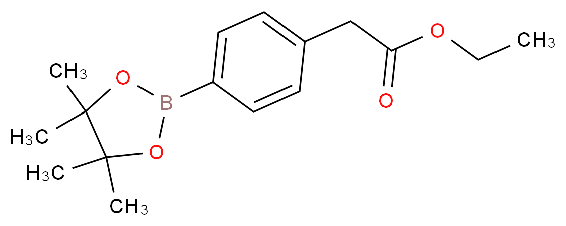 ethyl 2-[4-(tetramethyl-1,3,2-dioxaborolan-2-yl)phenyl]acetate_分子结构_CAS_859169-20-3