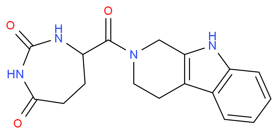 7-(1,3,4,9-tetrahydro-2H-beta-carbolin-2-ylcarbonyl)-1,3-diazepane-2,4-dione_分子结构_CAS_)