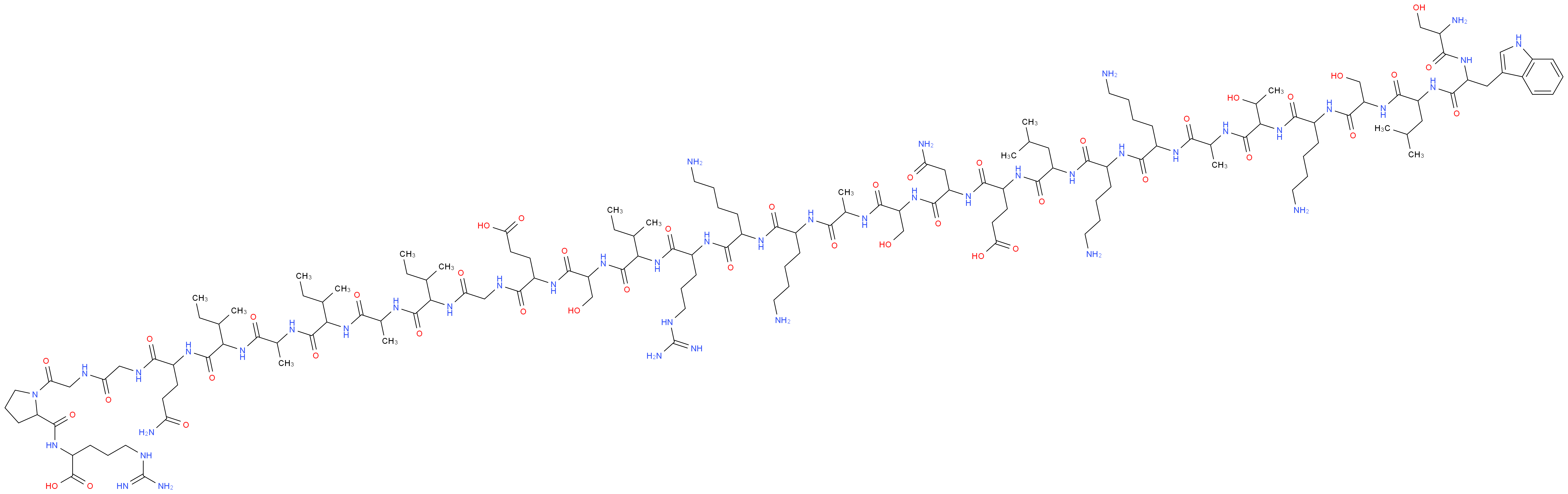 4-(2-{2-[2-(6-amino-2-{6-amino-2-[2-(2-{2-[2-(2-{6-amino-2-[6-amino-2-(2-{2-[6-amino-2-(2-{2-[2-(2-amino-3-hydroxypropanamido)-3-(1H-indol-3-yl)propanamido]-4-methylpentanamido}-3-hydroxypropanamido)hexanamido]-3-hydroxybutanamido}propanamido)hexanamido]hexanamido}-4-methylpentanamido)-4-carboxybutanamido]-3-carbamoylpropanamido}-3-hydroxypropanamido)propanamido]hexanamido}hexanamido)-5-carbamimidamidopentanamido]-3-methylpentanamido}-3-hydroxypropanamido)-4-{[({1-[(1-{[1-({1-[(1-{[1-({[(2-{2-[(4-carbamimidamido-1-carboxybutyl)carbamoyl]pyrrolidin-1-yl}-2-oxoethyl)carbamoyl]methyl}carbamoyl)-3-carbamoylpropyl]carbamoyl}-2-methylbutyl)carbamoyl]ethyl}carbamoyl)-2-methylbutyl]carbamoyl}ethyl)carbamoyl]-2-methylbutyl}carbamoyl)methyl]carbamoyl}butanoic acid_分子结构_CAS_125667-96-1