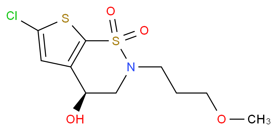 (4S)-6-chloro-4-hydroxy-2-(3-methoxypropyl)-2H,3H,4H-1λ<sup>6</sup>,7,2-thieno[3,2-e][1λ<sup>6</sup>,2]thiazine-1,1-dione_分子结构_CAS_160982-13-8