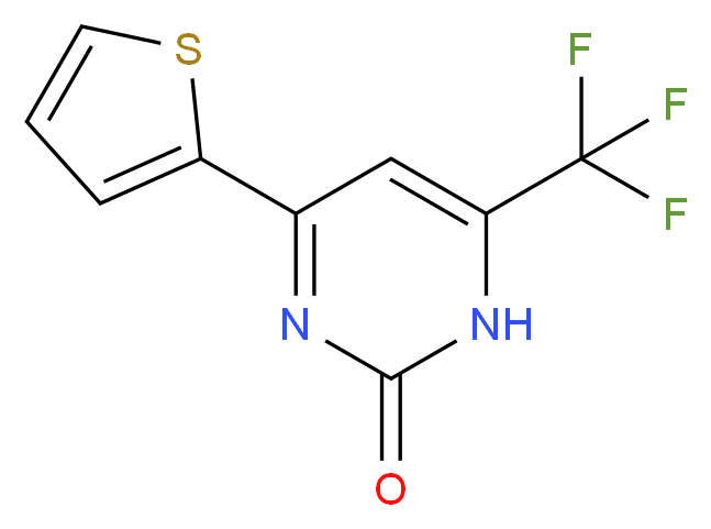 4-(thiophen-2-yl)-6-(trifluoromethyl)-1,2-dihydropyrimidin-2-one_分子结构_CAS_67804-95-9