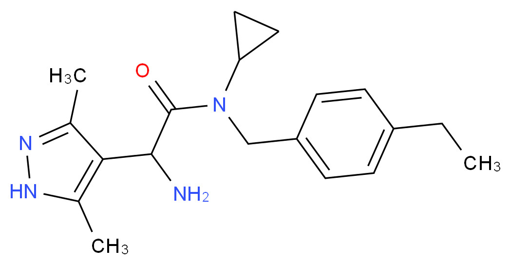 2-amino-N-cyclopropyl-2-(3,5-dimethyl-1H-pyrazol-4-yl)-N-(4-ethylbenzyl)acetamide_分子结构_CAS_)