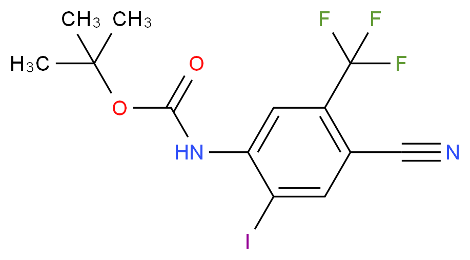 tert-butyl N-[4-cyano-2-iodo-5-(trifluoromethyl)phenyl]carbamate_分子结构_CAS_)