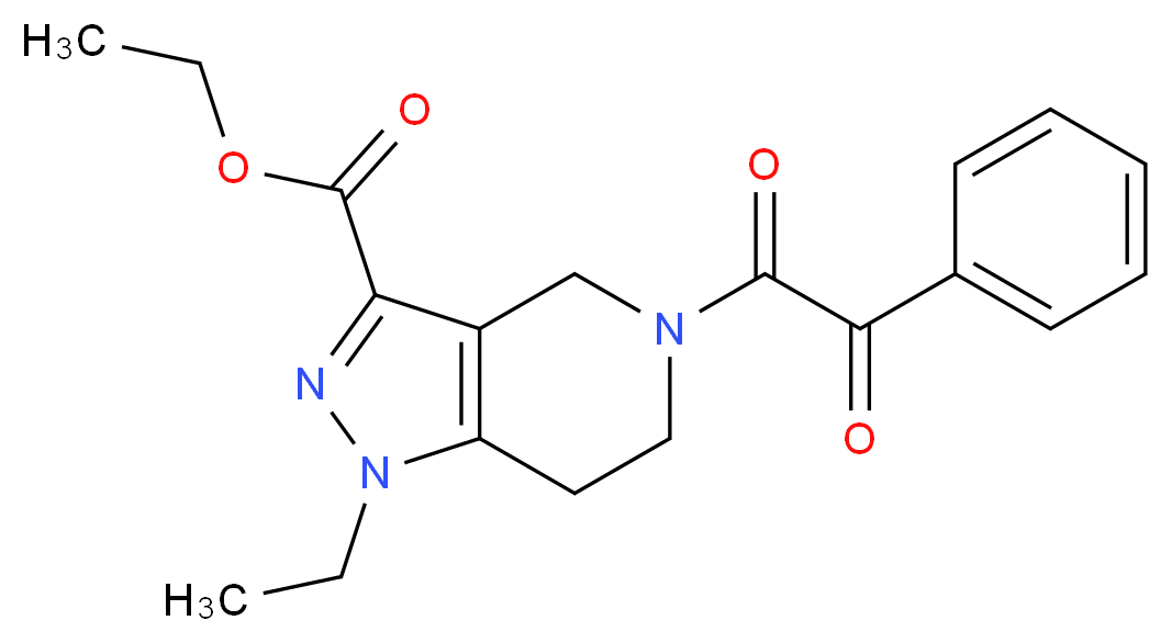 ethyl 1-ethyl-5-[oxo(phenyl)acetyl]-4,5,6,7-tetrahydro-1H-pyrazolo[4,3-c]pyridine-3-carboxylate_分子结构_CAS_)
