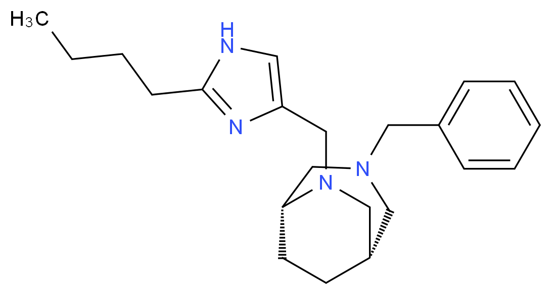 (1S*,5R*)-3-benzyl-6-[(2-butyl-1H-imidazol-4-yl)methyl]-3,6-diazabicyclo[3.2.2]nonane_分子结构_CAS_)