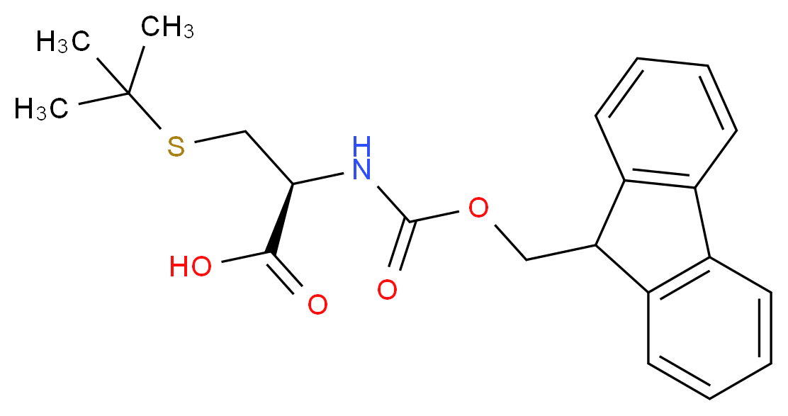 Fmoc-S-t-butyl-D-cysteine_分子结构_CAS_131766-22-8)