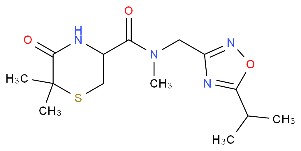 N-[(5-isopropyl-1,2,4-oxadiazol-3-yl)methyl]-N,6,6-trimethyl-5-oxo-3-thiomorpholinecarboxamide_分子结构_CAS_)