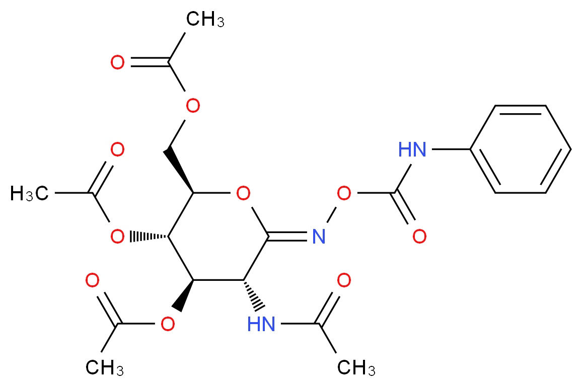 [(2R,3S,4R,5R,6Z)-3,4-bis(acetyloxy)-5-acetamido-6-{[(phenylcarbamoyl)oxy]imino}oxan-2-yl]methyl acetate_分子结构_CAS_132063-04-8