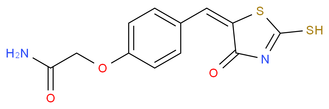 2-{4-[(E)-(2-Mercapto-4-oxo-1,3-thiazol-5(4H)-ylidene)methyl]phenoxy}acetamide_分子结构_CAS_359596-38-6)