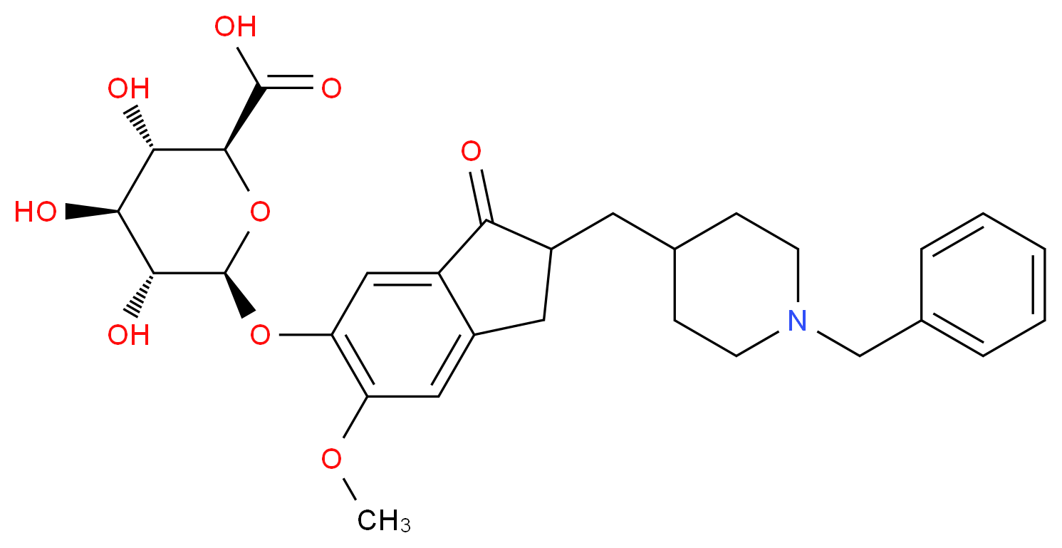 (2S,3S,4S,5R,6S)-6-({2-[(1-benzylpiperidin-4-yl)methyl]-6-methoxy-3-oxo-2,3-dihydro-1H-inden-5-yl}oxy)-3,4,5-trihydroxyoxane-2-carboxylic acid_分子结构_CAS_220170-73-0