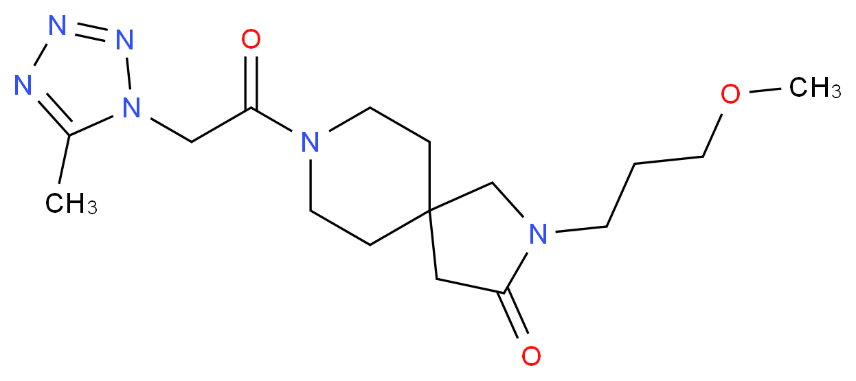 2-(3-methoxypropyl)-8-[(5-methyl-1H-tetrazol-1-yl)acetyl]-2,8-diazaspiro[4.5]decan-3-one_分子结构_CAS_)