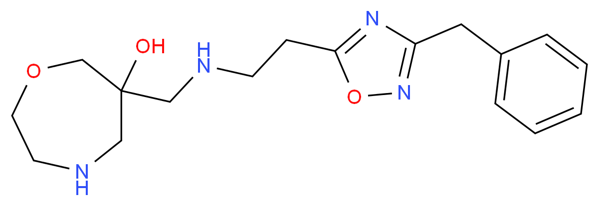 6-({[2-(3-benzyl-1,2,4-oxadiazol-5-yl)ethyl]amino}methyl)-1,4-oxazepan-6-ol_分子结构_CAS_)