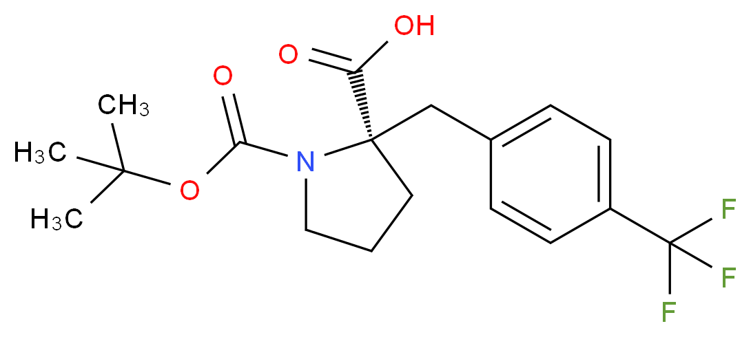 Boc-(R)-α-(4-trifluoromethylbenzyl)-Pro-OH_分子结构_CAS_957310-45-1)