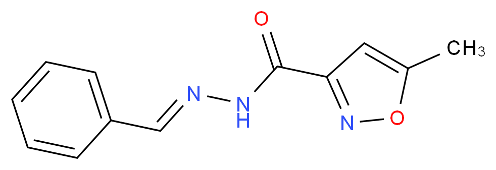 5-methyl-N'-[(1E)-phenylmethylidene]-1,2-oxazole-3-carbohydrazide_分子结构_CAS_91397-11-4