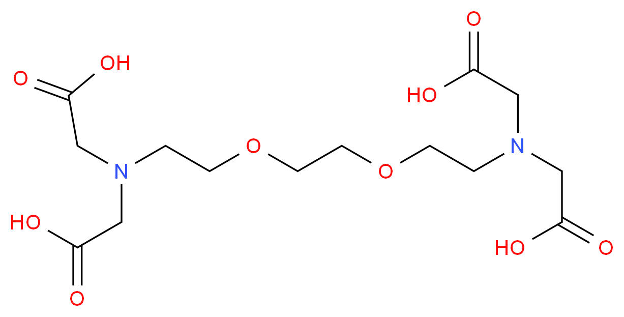 ETHYLENE GLYCOL-bis-(&beta;-AMINOETHYLETHER)-N,N,N',N'-TETRAACETIC ACID_分子结构_CAS_67-42-5)