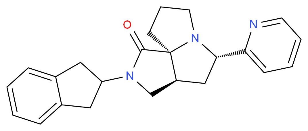 (3aS*,5S*,9aS*)-2-(2,3-dihydro-1H-inden-2-yl)-5-(2-pyridinyl)hexahydro-7H-pyrrolo[3,4-g]pyrrolizin-1(2H)-one_分子结构_CAS_)