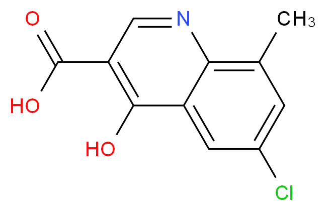 6-chloro-4-hydroxy-8-methylquinoline-3-carboxylic acid_分子结构_CAS_218156-60-6