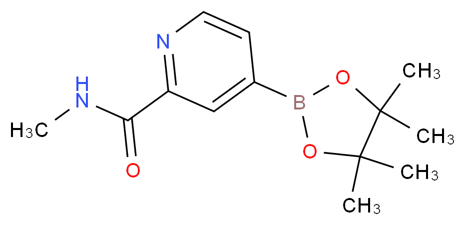 N-Methyl-4-(4,4,5,5-tetramethyl-1,3,2-dioxaborolan-2-yl)pyridine-2-carboxamide_分子结构_CAS_1313738-91-8)