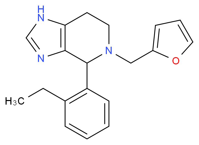 4-(2-ethylphenyl)-5-(2-furylmethyl)-4,5,6,7-tetrahydro-1H-imidazo[4,5-c]pyridine_分子结构_CAS_)