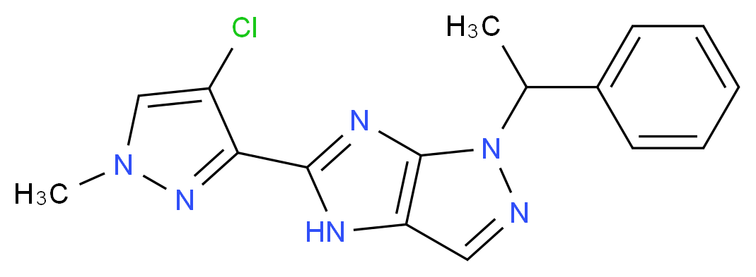 5-(4-chloro-1-methyl-1H-pyrazol-3-yl)-1-(1-phenylethyl)-1,4-dihydroimidazo[4,5-c]pyrazole_分子结构_CAS_)