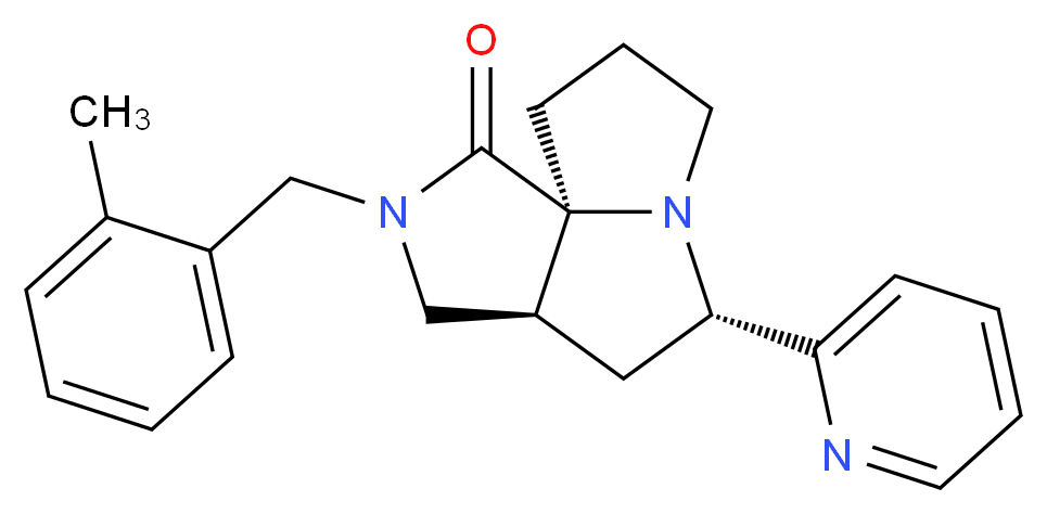 (3aS*,5S*,9aS*)-2-(2-methylbenzyl)-5-(2-pyridinyl)hexahydro-7H-pyrrolo[3,4-g]pyrrolizin-1(2H)-one_分子结构_CAS_)