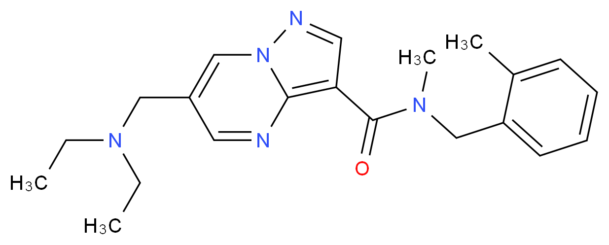 6-[(diethylamino)methyl]-N-methyl-N-(2-methylbenzyl)pyrazolo[1,5-a]pyrimidine-3-carboxamide_分子结构_CAS_)