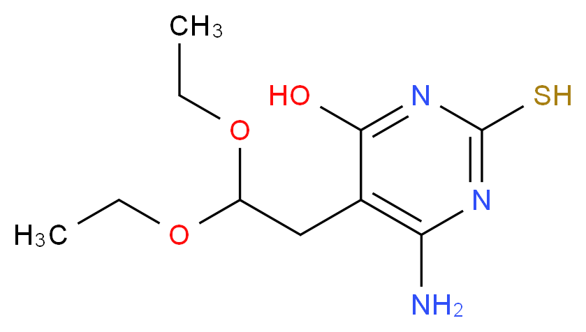 6-Amino-5(2,2-diethoxyethyl)-4-hydroxy-2-mercaptopyrimidine_分子结构_CAS_7400-05-7)