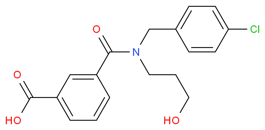 3-{[(4-chlorobenzyl)(3-hydroxypropyl)amino]carbonyl}benzoic acid_分子结构_CAS_)