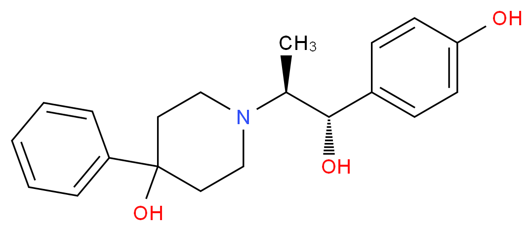 1-[(1S,2S)-1-hydroxy-1-(4-hydroxyphenyl)propan-2-yl]-4-phenylpiperidin-4-ol_分子结构_CAS_134234-12-1