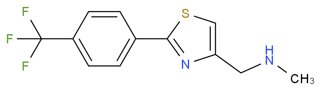 methyl({2-[4-(trifluoromethyl)phenyl]-1,3-thiazol-4-yl}methyl)amine_分子结构_CAS_857284-26-5