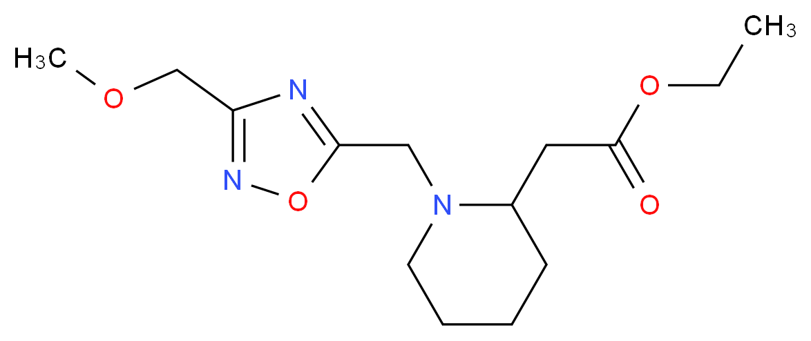 ethyl (1-{[3-(methoxymethyl)-1,2,4-oxadiazol-5-yl]methyl}-2-piperidinyl)acetate_分子结构_CAS_)