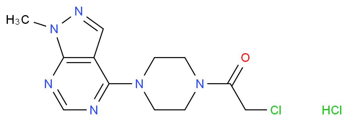 2-chloro-1-(4-{1-methyl-1H-pyrazolo[3,4-d]pyrimidin-4-yl}piperazin-1-yl)ethan-1-one hydrochloride_分子结构_CAS_)