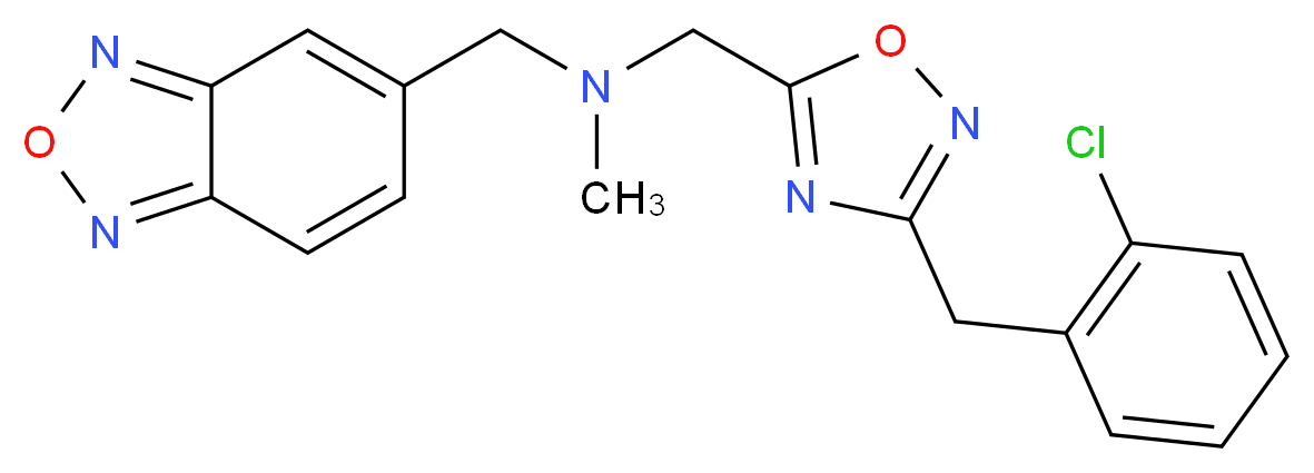 (2,1,3-benzoxadiazol-5-ylmethyl){[3-(2-chlorobenzyl)-1,2,4-oxadiazol-5-yl]methyl}methylamine_分子结构_CAS_)