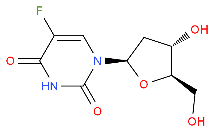 5-fluoro-1-((2R,4S,5R)-4-hydroxy-5-(hydroxymethyl)tetrahydrofuran-2-yl)pyrimidine-2,4(1H,3H)-dione_分子结构_CAS_)