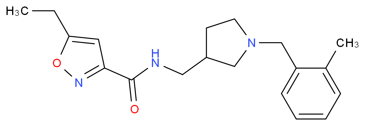 5-ethyl-N-{[1-(2-methylbenzyl)pyrrolidin-3-yl]methyl}isoxazole-3-carboxamide_分子结构_CAS_)