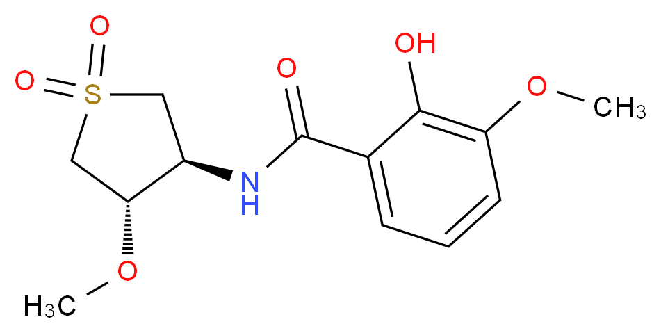 2-hydroxy-3-methoxy-N-[(3S*,4S*)-4-methoxy-1,1-dioxidotetrahydro-3-thienyl]benzamide_分子结构_CAS_)
