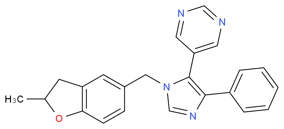 5-{1-[(2-methyl-2,3-dihydro-1-benzofuran-5-yl)methyl]-4-phenyl-1H-imidazol-5-yl}pyrimidine_分子结构_CAS_)