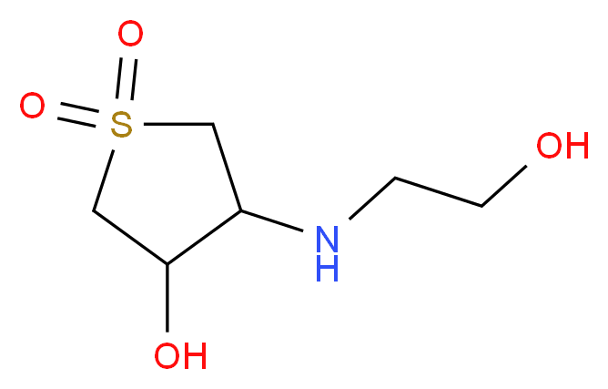 4-[(2-hydroxyethyl)amino]tetrahydrothiophene-3-ol 1,1-dioxide_分子结构_CAS_302581-36-8)