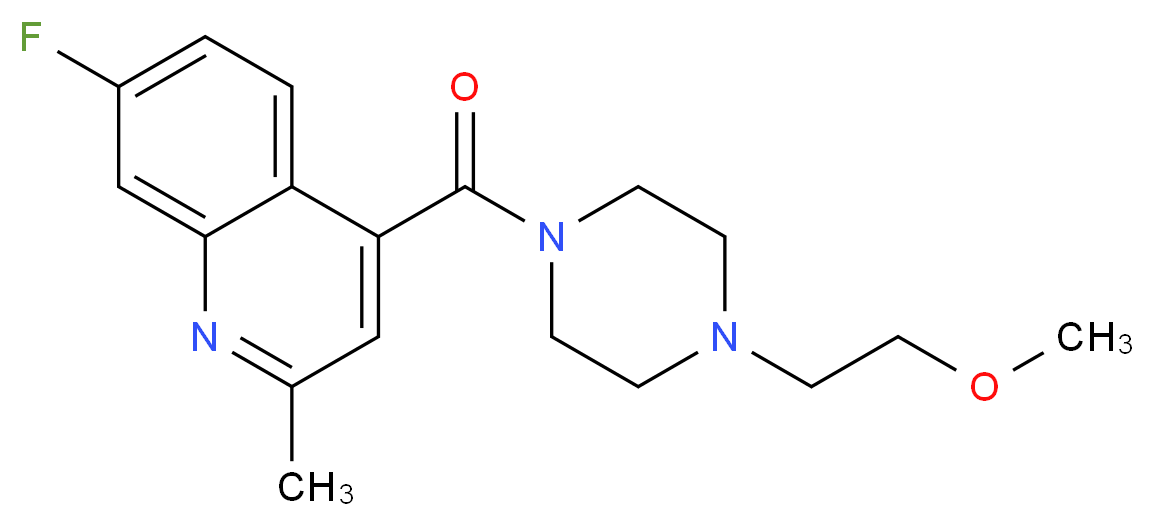 7-fluoro-4-{[4-(2-methoxyethyl)-1-piperazinyl]carbonyl}-2-methylquinoline_分子结构_CAS_)